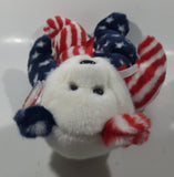 1999 Ty Beanie Buddy Spangle White Teddy Bear 12" Tall Plush Stuffed Animal Toy New with Tags