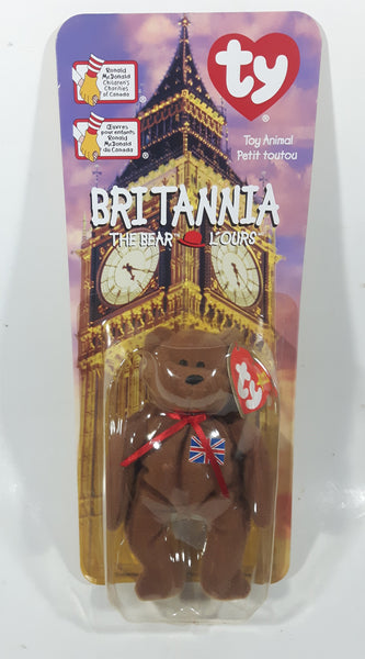 1999 McDonald's Ty Beanie Babies Britannia The Bear Brown 5" Tall Plush Stuffed Animal Toy New in Package