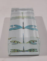 Dragonfly Themed 1 3/8 x 3 7/8" Clear Paper Weight Corner Chips