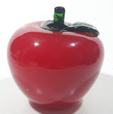 Vintage Art Glass Fruit Red Apple 3 1/2" Tall Ornament