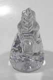 Vintage Clear Unicorn Bust with Bubbles 3 1/2" Tall Long Art Glass Paperweight Ornament