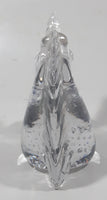 Vintage Clear Unicorn Bust with Bubbles 3 1/2" Tall Long Art Glass Paperweight Ornament