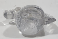 Vintage Clear Unicorn Bust with Bubbles 3 1/2" Tall Long Art Glass Paperweight Ornament