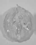 Vintage Two Dolphins Jumping Above Waves Lightly Frosted Clear 5 1/2" Tall Art Glass Ornament