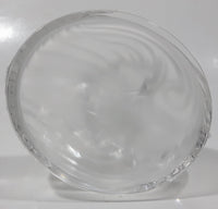 Vintage Two Dolphins Jumping Above Waves Lightly Frosted Clear 5 1/2" Tall Art Glass Ornament