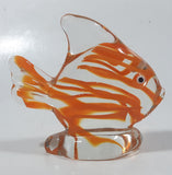 Vintage Murano Clear and Orange Goldfish 4 1/2" Long Art Glass Ornament