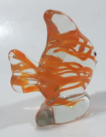 Vintage Murano Clear and Orange Goldfish 4 1/2" Long Art Glass Ornament