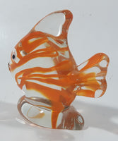 Vintage Murano Clear and Orange Goldfish 4 1/2" Long Art Glass Ornament