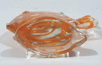 Vintage Murano Clear and Orange Goldfish 4 1/2" Long Art Glass Ornament