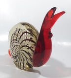 Vintage Murano Clear Red Brown White Snail 7" Long Art Glass Ornament