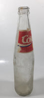 Vintage Coca-Cola Coke 45 Cent 9 1/2" Tall 355ml Paper Label Thumbprint Blurred Glass Soda Pop Bottle