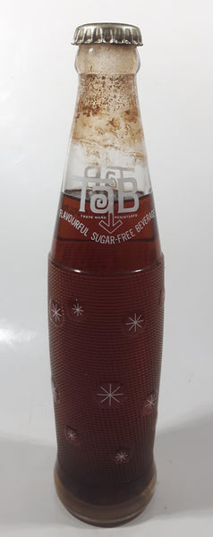 Vintage Tab Flavourful Sugar-Free Beverage 9 3/4" Tall 10 Fl Oz Glass Soda Pop Bottle Nearly Full Unopened