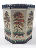 Vintage 1950s Peek Frean & Co Ltd London England Embossed Deer in Nature 5 1/2" Tall Tin Metal Container