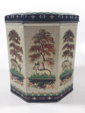 Vintage 1950s Peek Frean & Co Ltd London England Embossed Deer in Nature 5 1/2" Tall Tin Metal Container