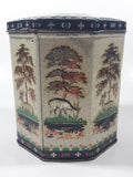 Vintage 1950s Peek Frean & Co Ltd London England Embossed Deer in Nature 5 1/2" Tall Tin Metal Container