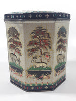 Vintage 1950s Peek Frean & Co Ltd London England Embossed Deer in Nature 5 1/2" Tall Tin Metal Container