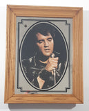 Vintage Elvis Presley 11" x 14" Wood Framed Glass Mirror