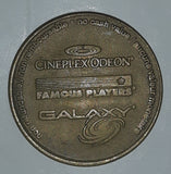 Vintage Famous Players Cineplex Odeon Galaxy No Cash Value Gaming Game Token Metal Coin