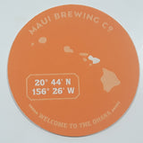 Maui Brewing Co Welcome To The Ohana 3 1/2" Paper Beverage Drink Coaster