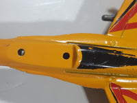 F-102 Jet Yellow Pull Back Die Cast Toy Airplane Busted Up