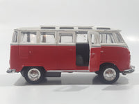 Maisto Volkswagen Van Samba Red and White 1/40 Scale Pull Back Die Cast Toy Car Vehicle with Opening Door