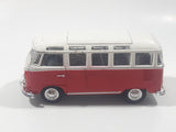 Maisto Volkswagen Van Samba Red and White 1/40 Scale Pull Back Die Cast Toy Car Vehicle with Opening Door