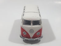 Maisto Volkswagen Van Samba Red and White 1/40 Scale Pull Back Die Cast Toy Car Vehicle with Opening Door