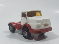 Vintage Corgi Juniors Mercedes Benz Semi Tractor Truck White and Red Die Cast Toy Car Vehicle