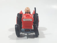 Vintage 1950 United Features Syndicate No. C10 Charlie Brown Tractor Red Die Cast Toy Car Vehicle Made in Hong Kong