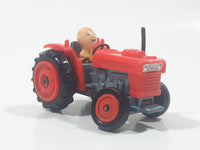 Vintage 1950 United Features Syndicate No. C10 Charlie Brown Tractor Red Die Cast Toy Car Vehicle Made in Hong Kong