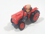 Vintage 1950 United Features Syndicate No. C10 Charlie Brown Tractor Red Die Cast Toy Car Vehicle Made in Hong Kong