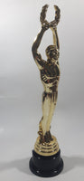 Man Holding Laurel Wreath Above His Head Gold 10 1/2" Tall Plastic Trophy Award Statue