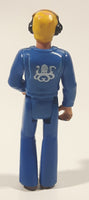 Vintage 1974 Fisher Price Adventure People Male with Radio Headset with Mic Blue Clothing Man 3 3/4" Tall Plastic Toy Action Figure Made in Hong Kong