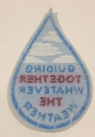 Girl Guides Guiding Together Whatever The Weather Rain Drop Shaped 2" x 3" Embroidered Fabric Patch Badge