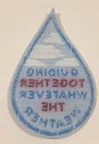 Girl Guides Guiding Together Whatever The Weather Rain Drop Shaped 2" x 3" Embroidered Fabric Patch Badge