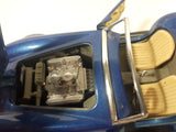 Burago 1965 Ford AC Cobra 427 Convertible Blue 1/24 Scale Die Cast Toy Car Vehicle with Opening Doors and Hood on Display Stand