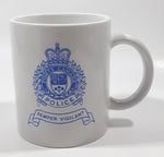 Vintage Ports Canada Police Semper Vigilant White 3 3/4" Tall Ceramic Coffee Mug Cup