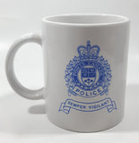 Vintage Ports Canada Police Semper Vigilant White 3 3/4" Tall Ceramic Coffee Mug Cup