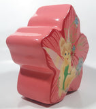 Disney Tinkerbell Pink Star Shaped Flower 6" Tall Ceramic Coin Bank