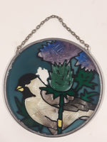 Chickadee Song Bird Small 3 1/2" Painted Stained Glass Suncatcher