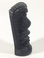 Vintage Coco Joe's Hawaii Tiki God 4" Tall Carved Black Lava Rock Figurine