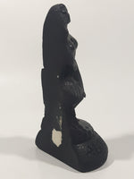 Vintage Coco Joe's #262 Aloha Hawaii Hula Girl Dancing 5" Tall Carved Black Lava Rock Figurine