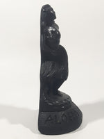 Vintage Coco Joe's #262 Aloha Hawaii Hula Girl Dancing 5" Tall Carved Black Lava Rock Figurine