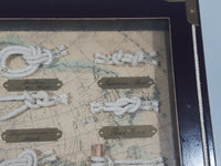 Cutty Sark 1869 Tall Ship Nautical Knots and Wood Cased Shadow Box 9" x 13 1/4"