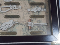 Cutty Sark 1869 Tall Ship Nautical Knots and Wood Cased Shadow Box 9" x 13 1/4"