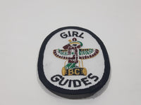 Girl Guides B.C. British Columbia Totem Pole Oval Shaped 2" x 3" Embroidered Fabric Patch Badge