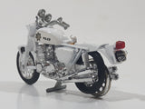 Vintage Yatming 1334 Honda CB-750 Four Police White Motor Cycle Die Cast Toy Vehicle Missing Parts