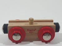 Bigjigs Rail Wood with Red Wheels and Magnetic Connector Wood Toy Train Car Vehicle