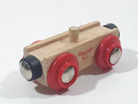 Bigjigs Rail Wood with Red Wheels and Magnetic Connector Wood Toy Train Car Vehicle