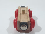 Bigjigs Rail Wood with Red Wheels and Magnetic Connector Wood Toy Train Car Vehicle